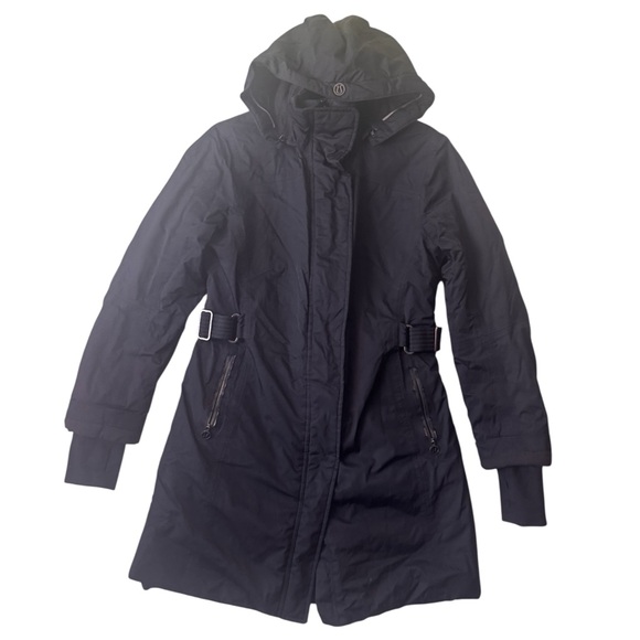 Lululemon Apres Piste Quilted Warm Lined Hood Jacket 2Layer Coat Pocket Black 10 - Picture 3 of 16